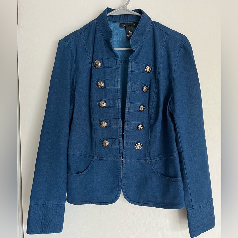 Blue Denim Military Jacket